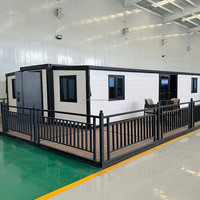 Villa modulaire extensible à double aile de 40 pieds en conteneur pour la vie de famille