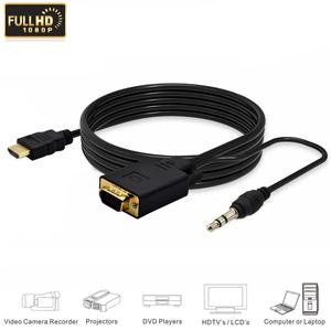 Cavo <span class=keywords><strong>HDMI</strong></span> a VGA 1.8M 6FT <span class=keywords><strong>HDMI</strong></span> oro maschio a VGA cavo cavo adattatore Video maschio per PC HDTV adattatore per Laptop cavo 1080P - Product Image 4
