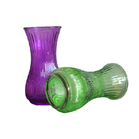 Vase en verre transparent sculpté européen pour mariage Vase en verre transparent à fleurs décoratives pour table à manger