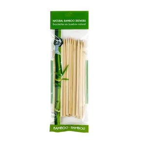 Shish Kebab Disposable Flat Meat Bamboo Skewers Thick BBQ Sticks