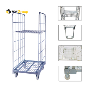 Contêineres de Rolagem Empilháveis de Metal Personalizados OEM de Alta Resistência para Armazenamento de Carga em Armazém Industrial - Product Image 3