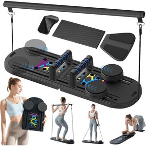 Set di Reformer per Pilates da allenamento a casa Premium con pannello per esercizi 7-in-1 con pannello per il rullo per addominali accessori per il Trainer-Pilates - Product Image 1