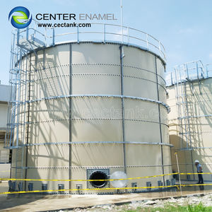 Réservoir d'égalisation <span class=keywords><strong>des</strong></span> <span class=keywords><strong>eaux</strong></span> usées chimiques avec structure en acier boulonné revêtu d'époxy et toit en dôme d'aluminium - Product Image 5