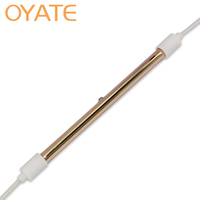 Lampe chauffante infrarouge à quartz droite semi-or 220V 1100W pour séchage de surfaces de peinture de meubles et durcissement de revêtements