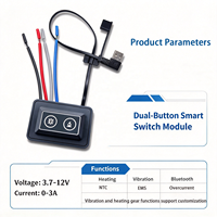 Interrupteur de contrôle à double bouton pour chauffage et vibration avec capteur de température NTC, alimentation USB pour gilet chauffant et veste chauffante