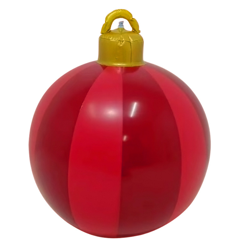 4 Palline Di Natale Gonfiabili Giganti In Velluto 45cm – Rosso, Verde, Bianco, Oro Per Decorazioni Esterno