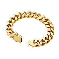 Collier de bijouterie en gros, chaîne cubaine de haute qualité plaquée or 14 carats, collier pour homme hip-hop, 5 mm-15 mm, collier rond, chaîne cubaine Miami