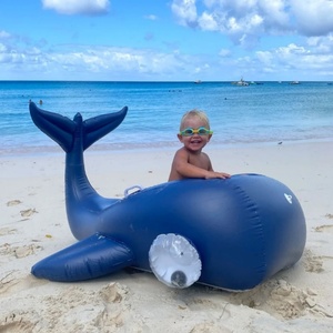 PVC Inflatable Blue Whale Pool Float 142*116*83 CM for Kids Summer Outdoor Swimming Pool Water Playing Fun - Product Image 6