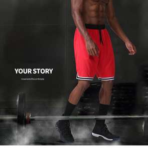 Pantalones cortos deportivos informales de cintura alta para hombre, pantalones cortos de baloncesto de secado rápido - Product Image 5