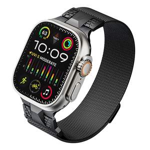 46mm Deux Tons Moissanite Bande En Acier Inoxydable Polonais <span class=keywords><strong>Bracelet</strong></span> Plein Diamant <span class=keywords><strong>Bracelet</strong></span> de Montre pour Apple Série 10 Hommes - Product Image 1