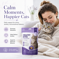 Formule complète de relaxation pour chats : Complément alimentaire à mâcher souple à base de L-Théanine et de Magnésium pour un calme quotidien et un soutien émotionnel