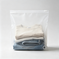 Sac zippé en CPE mat avec logo personnalisé imprimé, sac à fermeture éclair givré avec trou pour l'emballage de vêtements