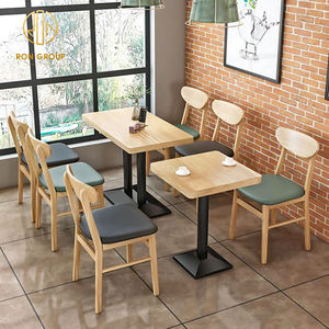 طاولة مقاعد لمطاعم الوجبات السريعة طاولة مقاعد مربعة للاستخدام كمقاهي أو مقاهي خشبية أثاث للمطاعم التجارية طاولة وكرسي مجموعة مقاعد للمقاعد - Product Image 4