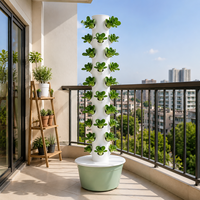 Tour de culture verticale pour serre commerciale, système hydroponique à 10 niveaux pour 40 plantes avec réservoir de 30L et pompe à eau