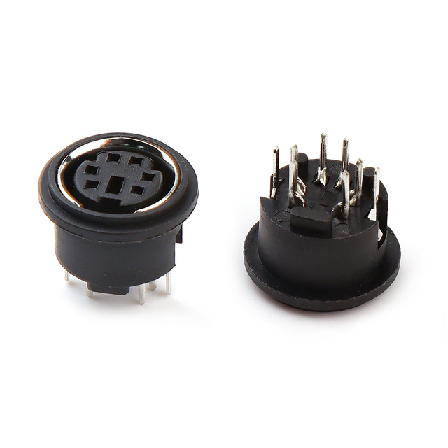 Round Mini Din Connector 6Cores 8pin MDC Series Vertical Dip PCB Mount Din Receptacle