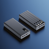 Nouveau design Chargeur portable Power Banks avec 4 câbles intégrés Affichage LED 20000mah Power Bank OEM Logo personnalisé Utilisation mobile
