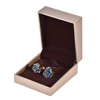 Anting-Anting Celup Emas Mawar Biru Mawar Dekorasi Abadi