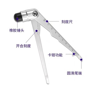 Marteau de percussion en acier inoxydable avec échelle XH 01, outil de diagnostic neurologique des réflexes - Product Image 2