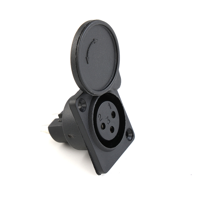 3Pin XLR Female Jack D Type Cannon Connector With Waterproof Cover