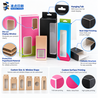 Boîte d'emballage en carton blanc recyclable de petite taille, avec fenêtre en plastique transparente, impression personnalisée en quatre couleurs, style moderne et tendance