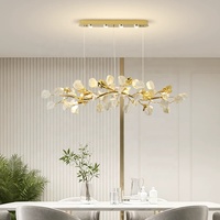 Lustre en céramique pour salle à manger, villa, lampe décorative en forme de feuille et de branche d'arbre, luminaire suspendu pour hôtel, bar, restaurant, hall