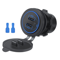Chargeur USB C double port PD 45W avec interrupteur pour voiture, bateau, marine, VTT, bus, camion, moto 12V/24V