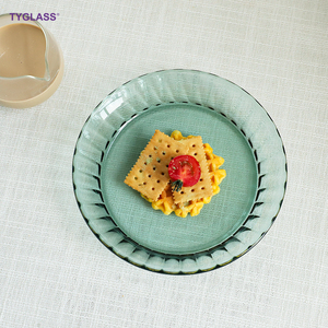 Custom Nordic High Foot Fruit Plate Eco-friendly Borosilicate Glass Coffee Table <strong>Tray</strong> for Soft Decorations <strong>Candy</strong> Snacks Display - Product Image 2