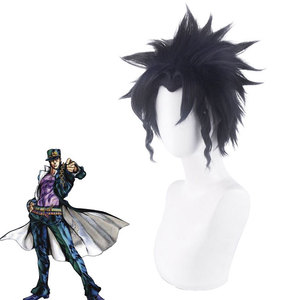 En la Tercera Parte de 's Bizarre Adventure', la Peluca de <span class=keywords><strong>Cosplay</strong></span> de <span class=keywords><strong>Jotaro</strong></span> Kujo es Azul-Negro y Levantada hacia Arriba - Product Image 1