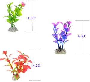 수족관 장식용 12 럭셔리 인공 수생 식물 유목 뿌리 세트 플라스틱 물고기 5W 생활 용 포장 가방 - Product Image 3