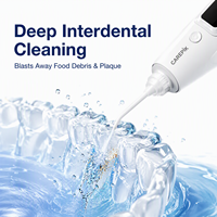 Hydropulseur dentaire Carepik à impulsions haute fréquence, étanche IPX7, pression 70-120 psi, réservoir 300 ml, rechargeable, sans fil, pour usage domestique