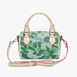 Women Large Size Custom <strong>Green</strong> Camo Print Design Pu Leather Handbag Lady Top Handle Crossbody Bag Cloud Camo Zipper Satchel <strong>Purse</strong> - Product Image 1