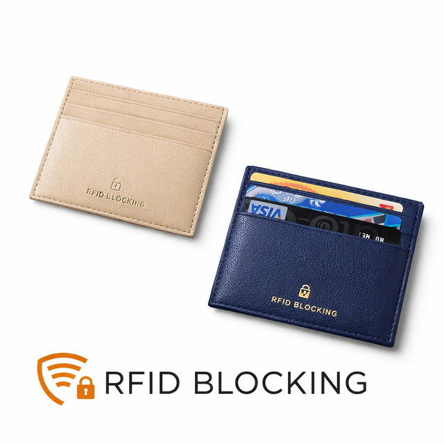Customized Minimalist Rfid Secure Card Holder Pu Leather Thin Credit Card Wallet for Men Daily Use