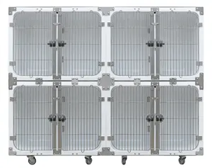 Vet Cage Professional Modular Fiberglass Dog Kennel Waterproof Round Cornered Pet Cages