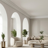 Moulures en PU de style européen blanc populaires, légères et décoratives, matériau de construction pour la décoration des plafonds et des murs intérieurs de villas