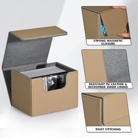 Boîte de rangement magnétique en cuir PU de qualité supérieure pour 100 cartes à collectionner, personnalisable en gros, 13 couleurs, pour jeux de table