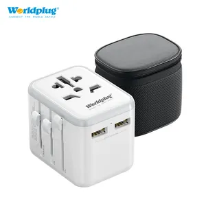 Worldplug 5V 2.4A AC Tomada Worldwide Travel Power Adapter Adaptador Internacional Universal Plug com USB