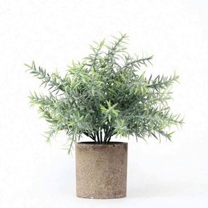 Yiwu Manufacturer Craft Potted Artificial Evergreen Plant 25x25cm <b>Plastic</b> <b>Table</b> Top Decorations for Home Hotel Back School - Product Image 3