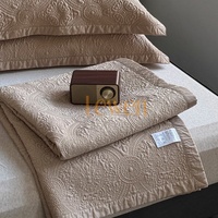 Ensemble de literie léger en microfibre matelassée solide pour chambre à coucher, toutes saisons, 3 pièces, garnissage en polyester