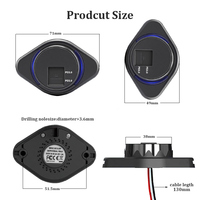 Chargeur rapide 12/24 V 2 PD 3.0 Type C, prise de charge USB à montage en surface avec couvercle automatique à ressort