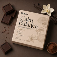Chocolat noir aux champignons pour le bien-être OEM Premium, boîte de chocolat noir pour apaiser l'anxiété et maintenir un esprit équilibré