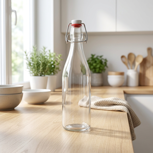 Bouteille en verre à bouchon basculant sécurisée et étanche, recyclable, pour bière artisanale, vin, pub, restaurant, soda, avec joint d'étanchéité - Product Image 5