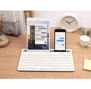 Teclado inalámbrico BT de 78 teclas para iPad, tableta, iPhone, con soporte, recargable, de doble canal, mini, portátil, compacto y delgado. - Product Image 1