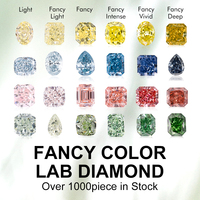 Diamants de laboratoire de couleur bleue, taillés Asscher, Princesse, Cœur, Ovale, Coussin, Marquise, Rond, VS, VVS, CVD