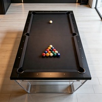 Table de billard haut de gamme en bois massif, nouveau design avec pieds en acrylique, plateau en ardoise de luxe, 8 pieds, pour loisirs intérieurs à la maison, villa ou complexe hôtelier
