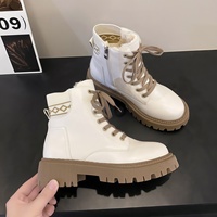 Nouvelles bottes Martin pour femme 2026, style britannique tendance et polyvalent automne-hiver, doublure polaire épaisse et chaude, montantes à la cheville