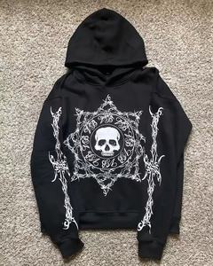 オーバーサイズ カスタムロゴ刺繍 2点セット バギー ボクシー ヘビーウェイト ジョガーパンツ コットン 無地 ジョギング メンズ アシッドウォッシュ パーカーセット - Product Image 5