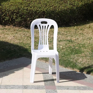 Chaise d'extérieur en plastique légère, empilable, durable et stable, design moderne, pour patios, jardins et espaces de repas extérieurs – Vente en gros - Product Image 2