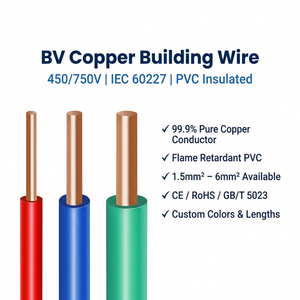 Cable Eléctrico de Cobre Sólido de 1.5mm, 2.5mm y 4mm, Unipolar, con Aislamiento de PVC, para Cableado de Viviendas, Modelo BV/RV/<span class=keywords><strong>BLV</strong></span>/BVR, 750V, en Oferta - Product Image 5