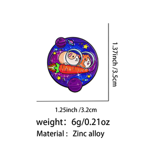 Broche astronaute mignonne en émail pour cochon d'Inde, idéale pour badges, sacs à dos, vêtements, accessoires, bijoux amusants, cadeaux pour amis - Product Image 2