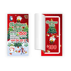 Tarjeta de Raspar con Estilo Rectangular, <span class=keywords><strong>Precio</strong></span> de Fábrica al por Mayor, Raspadita Instantánea, Impresión Digital CMYK, Tarjeta de Raspar para Navidad - Product Image 4